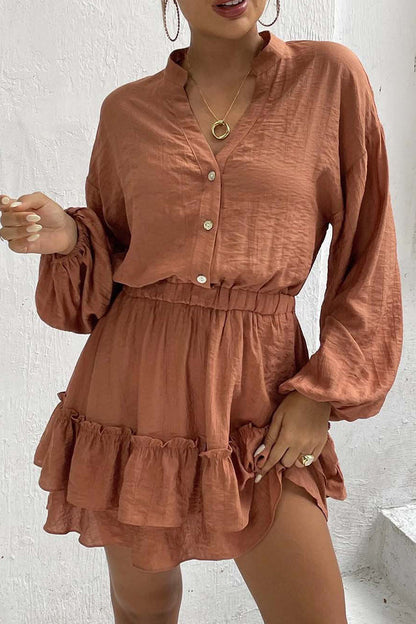 Flounce Half a Turtleneck Waist Skirt Dresses