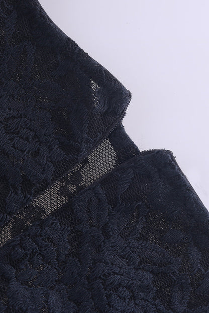 Lace See-through Square Collar Wrapped Skirt Dresses
