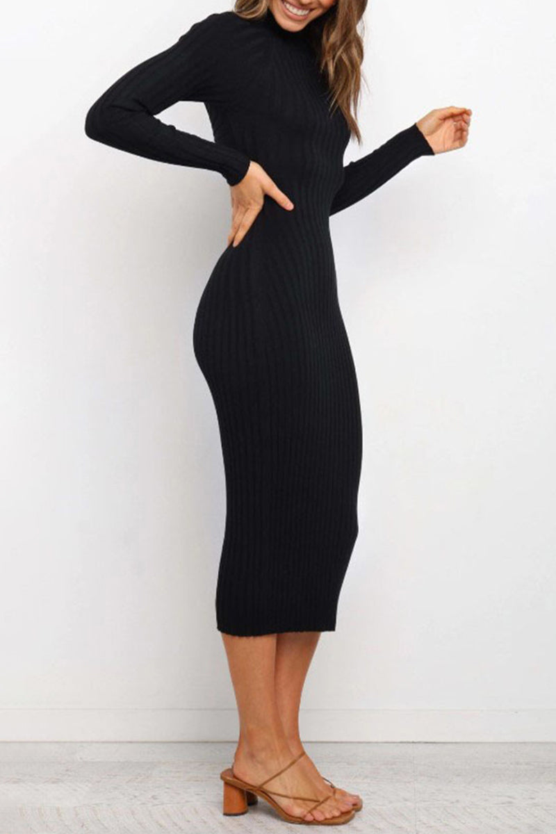 Simplicity Backless O Neck One Step Skirt Dresses