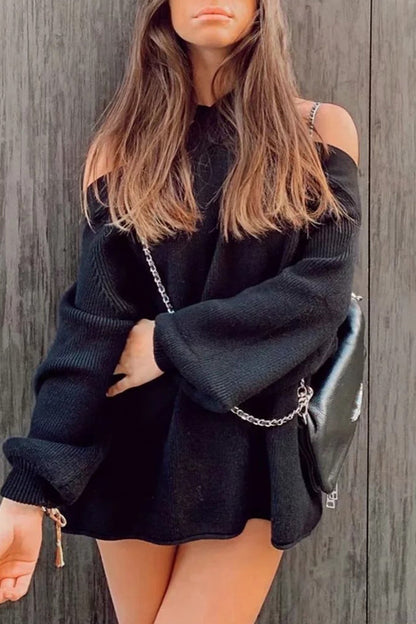 Neck Hanger Off Shoulder Halter Sweaters