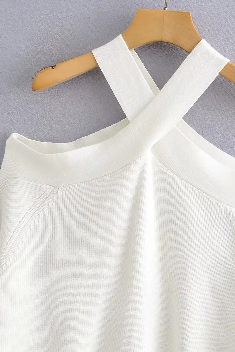 Neck Hanger Off Shoulder Halter Sweaters