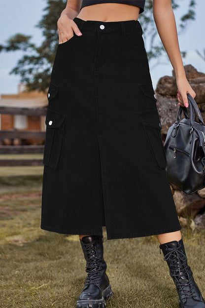 Street Slit High Waist Denim Skirts