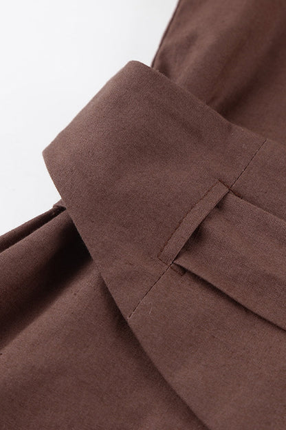 Work Bandage Turndown Collar Waist Skirt Dresses