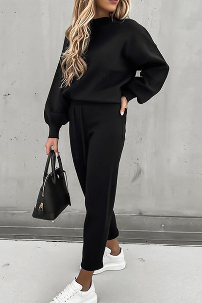 Simplicity Patchwork Half a Turtleneck Long Sleeve Two Pieces