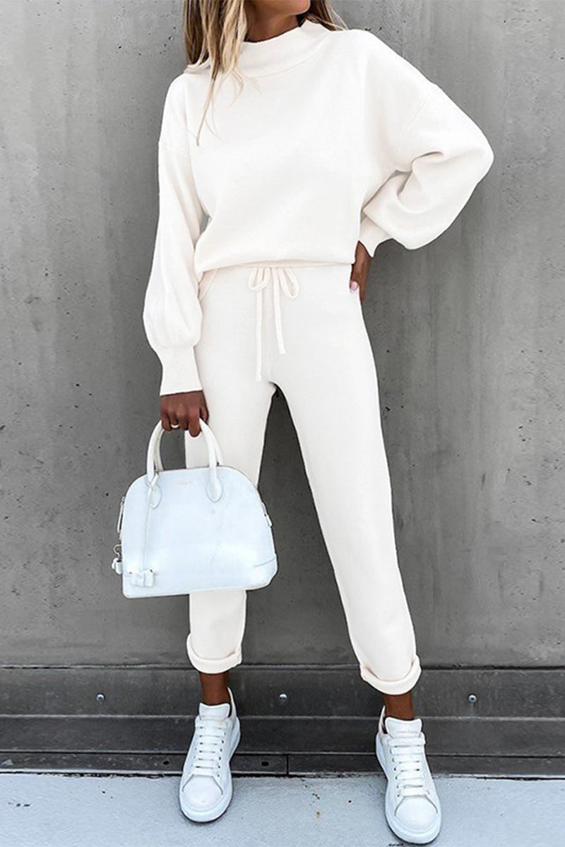 Simplicity Patchwork Half a Turtleneck Long Sleeve Two Pieces