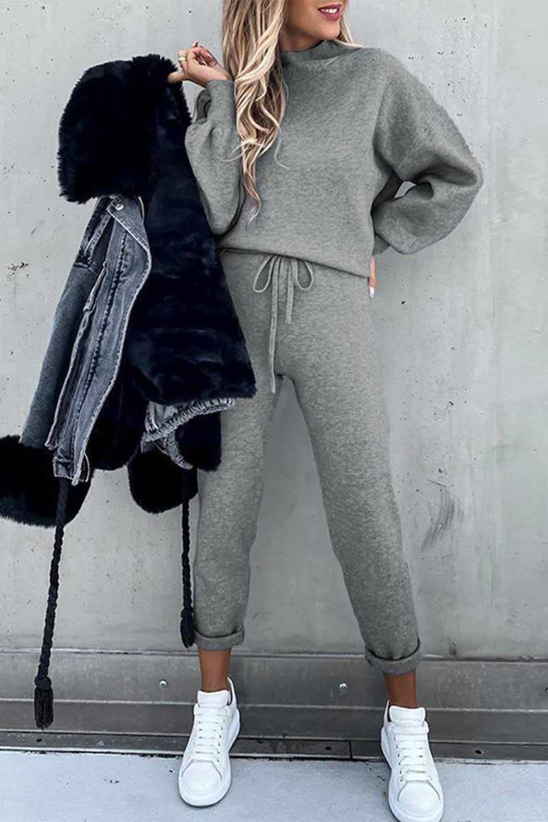 Simplicity Patchwork Half a Turtleneck Long Sleeve Two Pieces