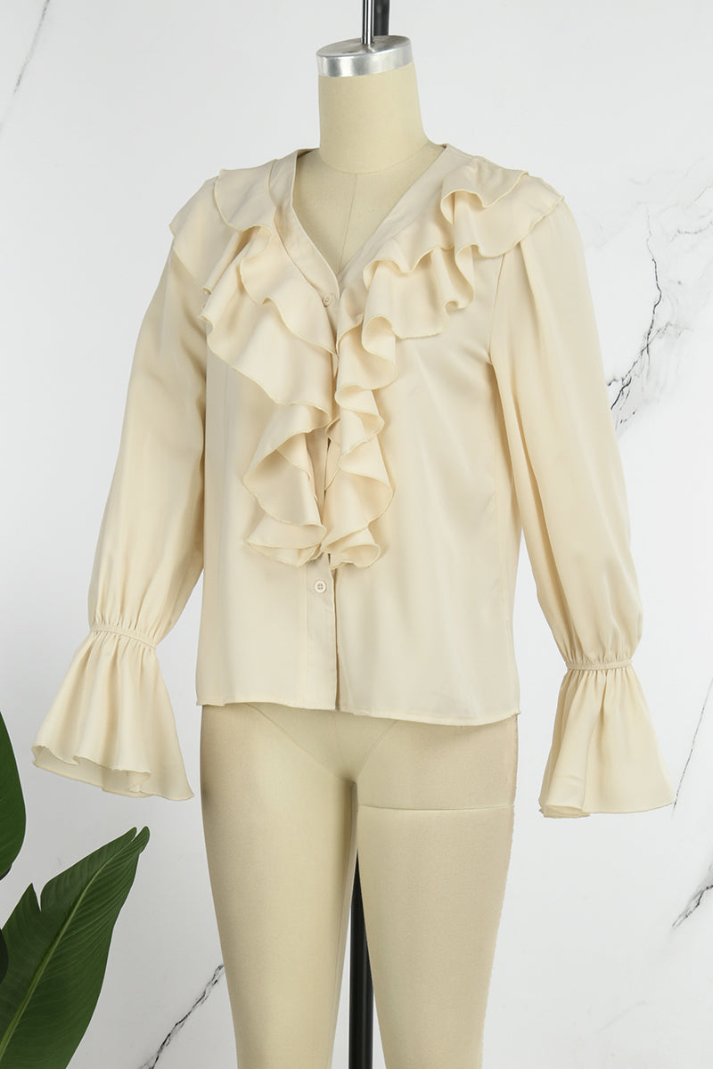 Patchwork V Neck Blouses(5 Colors)