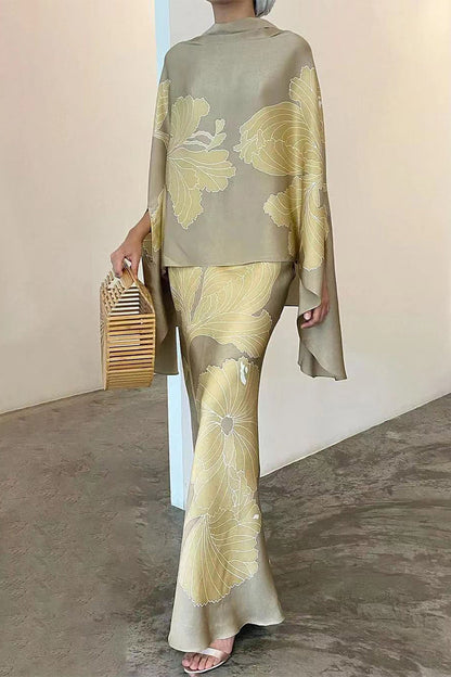 Patchwork Half a Turtleneck Long Sleeve Two Pieces