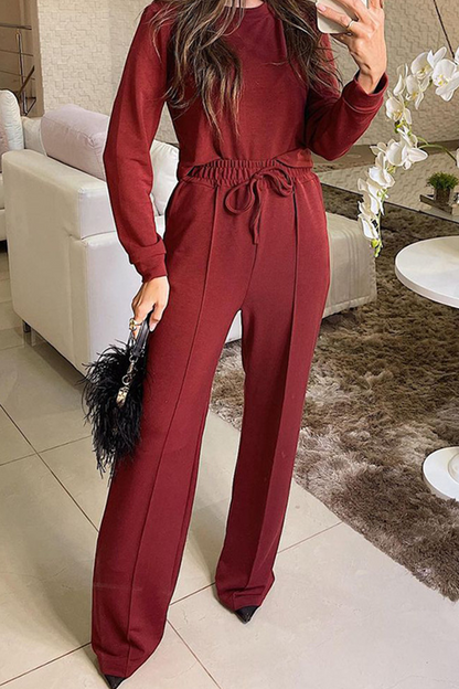 Frenulum O Neck Long Sleeve Two Pieces