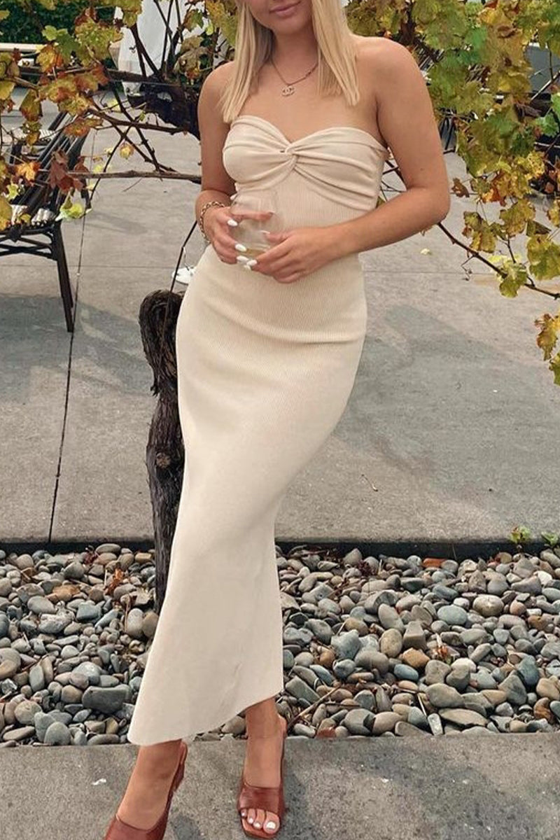 Asymmetrical Strapless One Step Skirt Dresses(11 Colors)