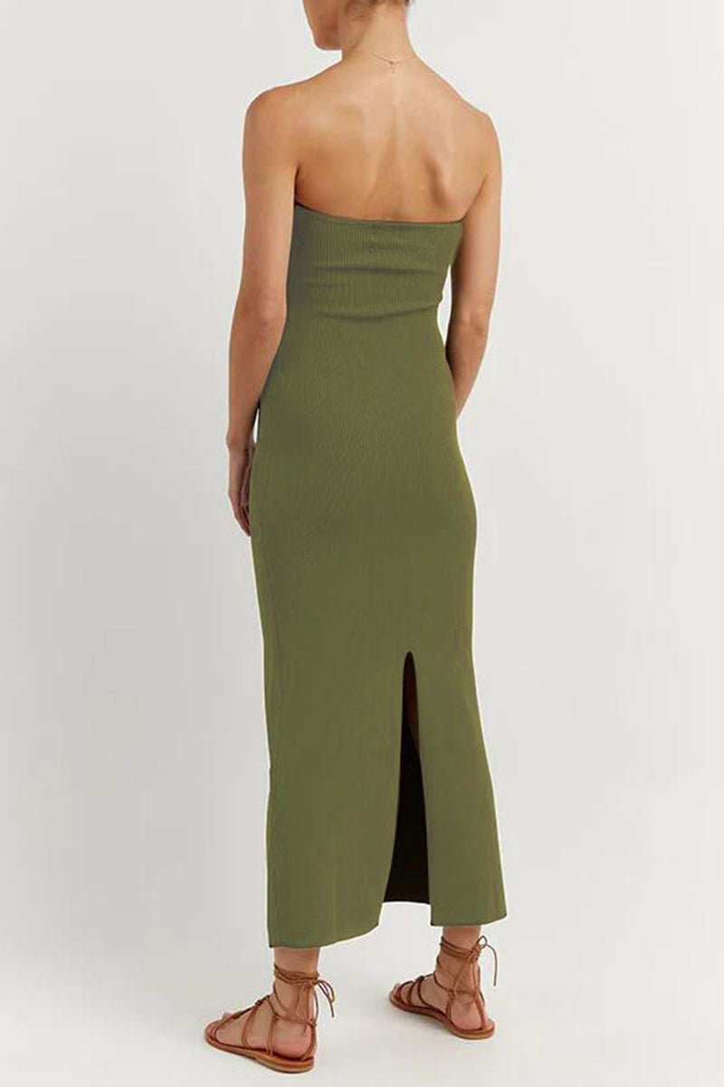 Asymmetrical Strapless One Step Skirt Dresses(11 Colors)