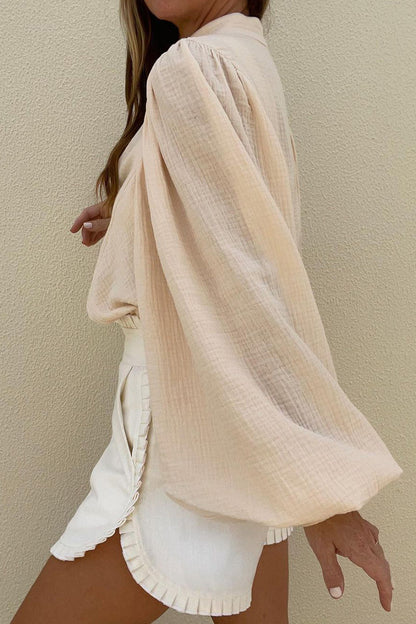 Simplicity Buckle Mandarin Collar Blouses