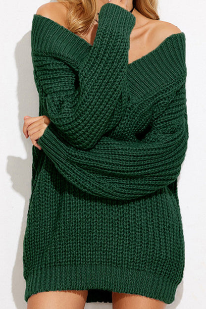 Patchwork V Neck Sweaters(3 Colors)