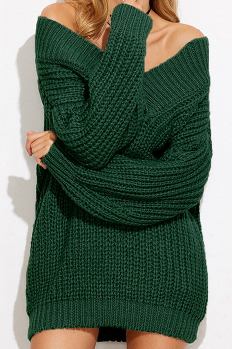 Patchwork V Neck Sweaters(3 Colors)