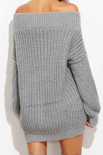 Patchwork V Neck Sweaters(3 Colors)