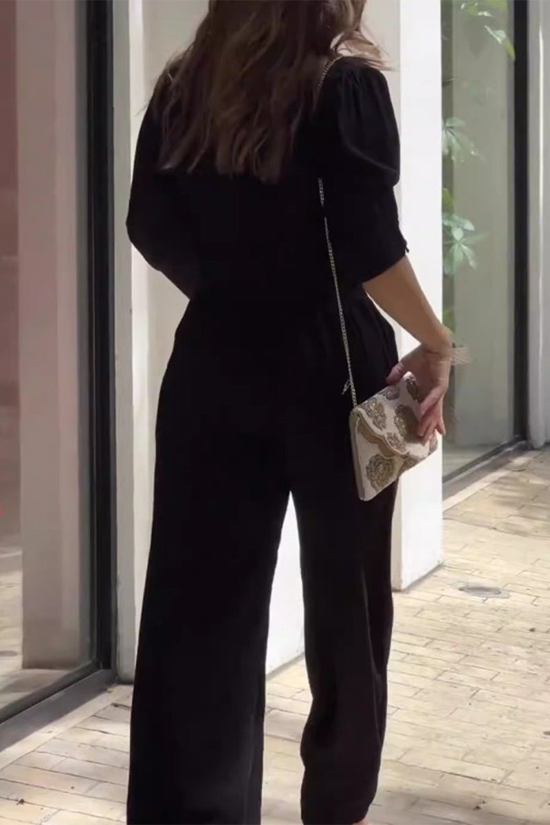 Street Pocket Turndown Collar Long Sleeve Two Pieces