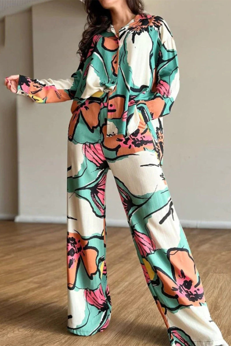 Street Pocket Turndown Collar Long Sleeve Two Pieces