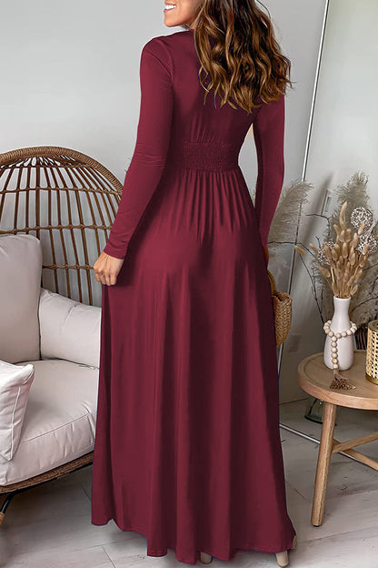 Slit V Neck Waist Skirt Dresses
