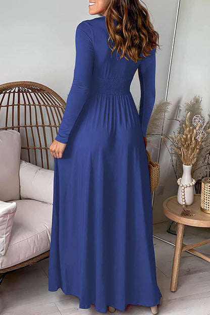 Slit V Neck Waist Skirt Dresses