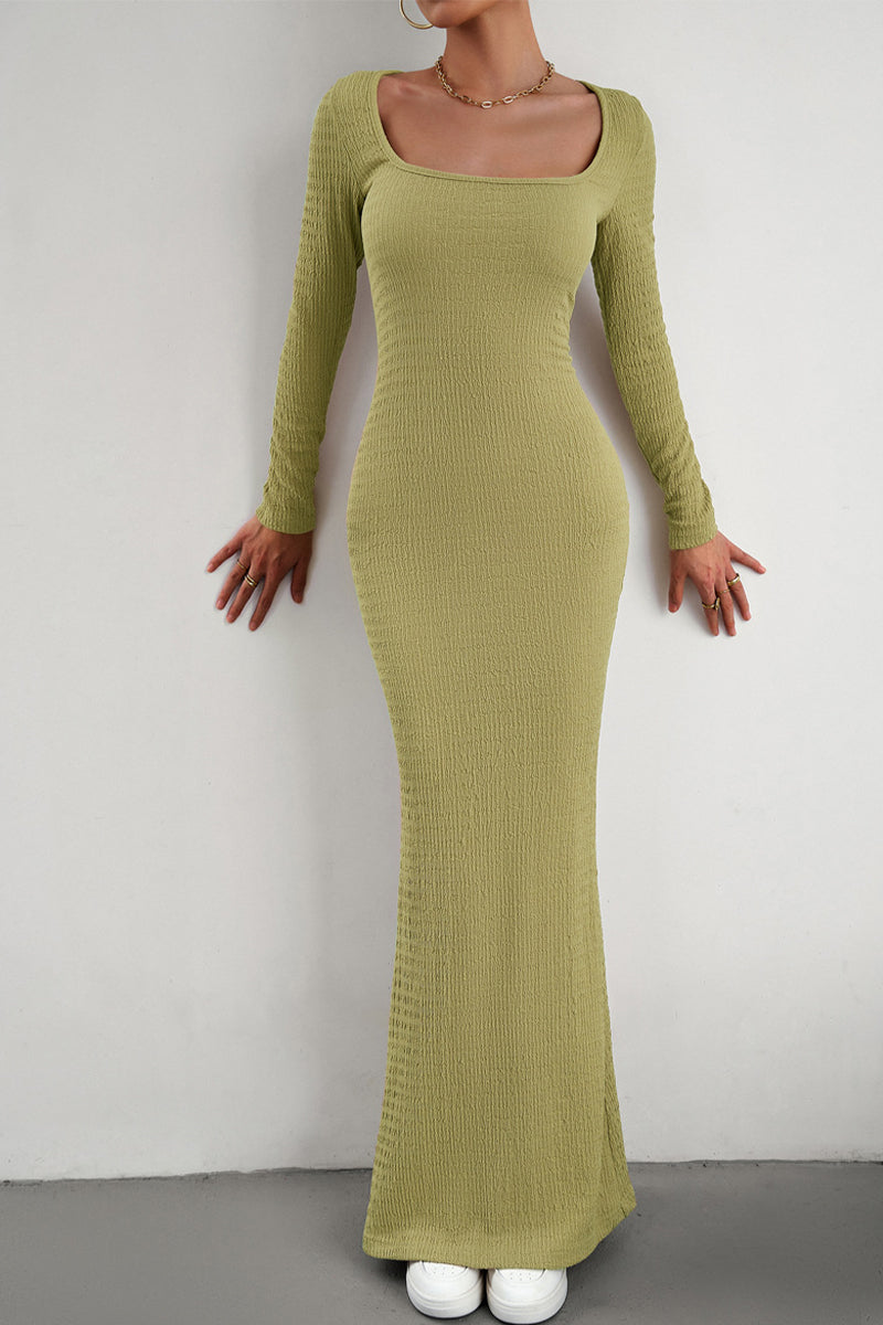 Square Collar One Step Skirt Dresses