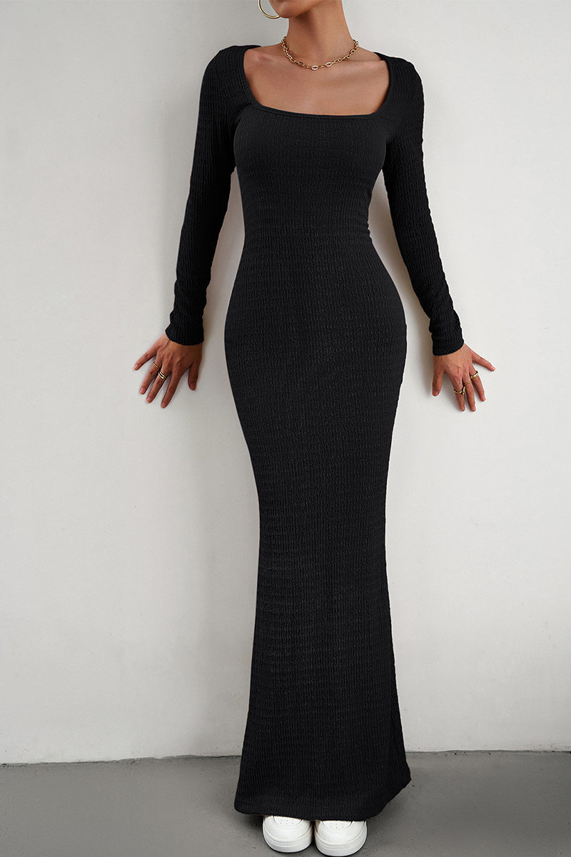 Square Collar One Step Skirt Dresses