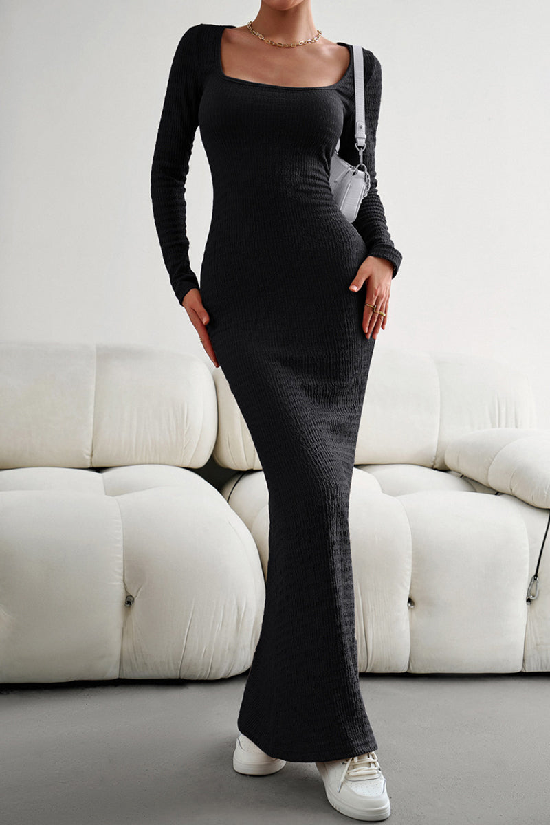 Square Collar One Step Skirt Dresses