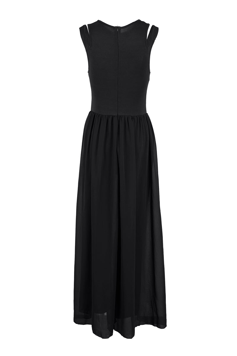 Patchwork O Neck Regular Jumpsuits