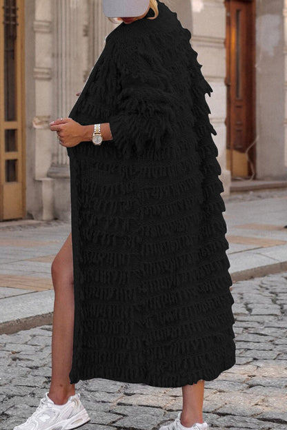 Sweet Tassel Patchwork Cardigan Collar Outerwear