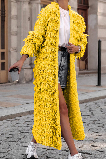 Sweet Tassel Patchwork Cardigan Collar Outerwear