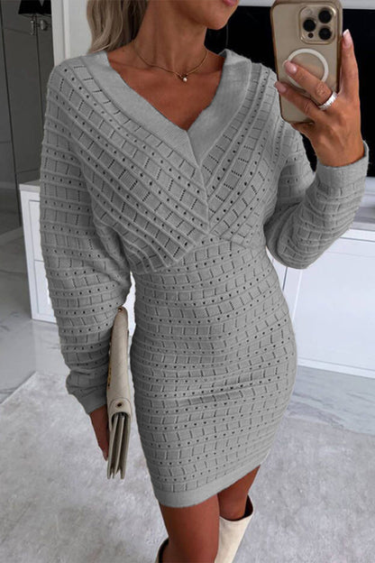 Celebrities Hollowed Out V Neck Wrapped Skirt Dresses