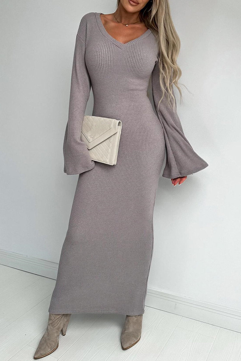 V Neck One Step Skirt Dresses(3 Colors)
