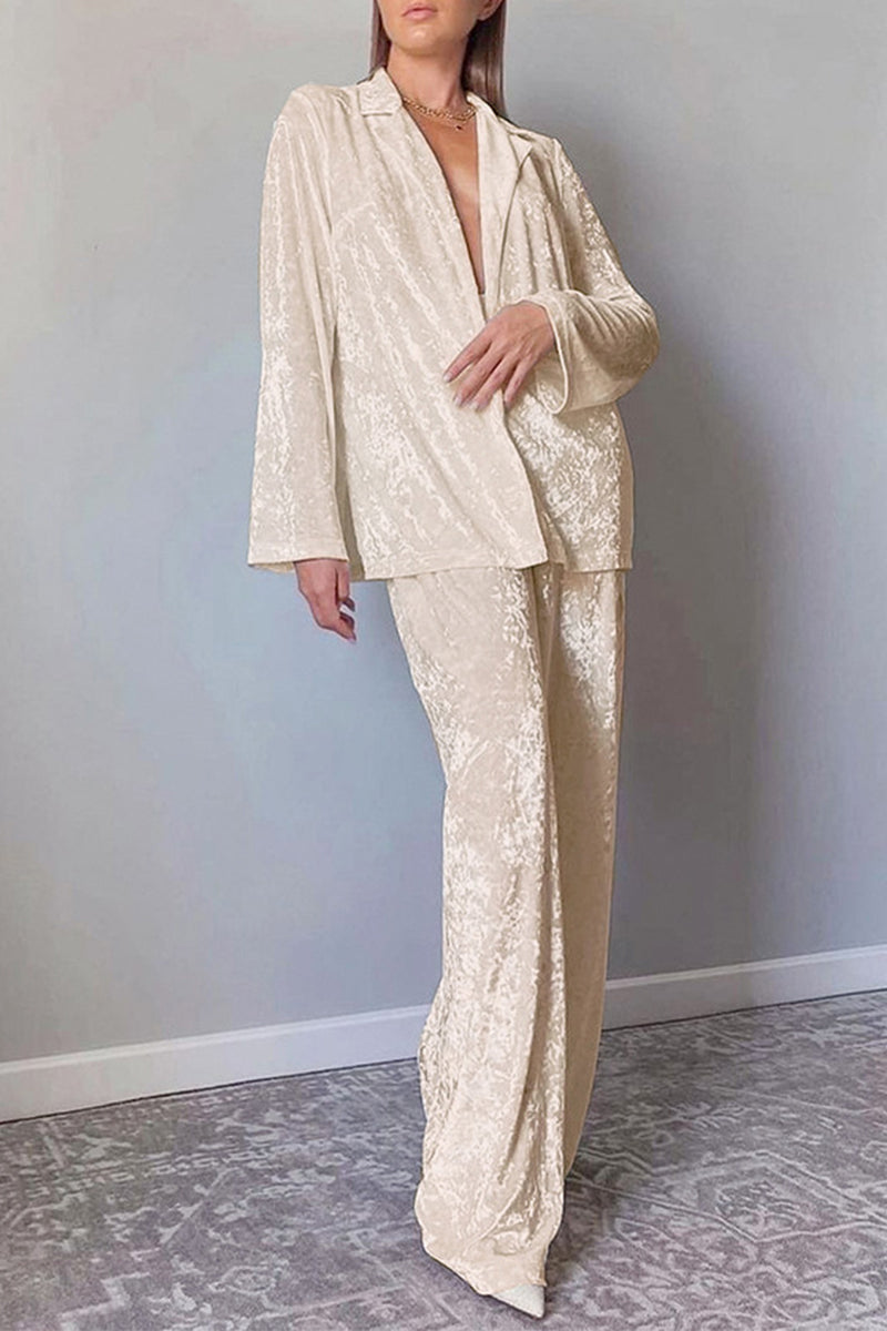 Simplicity Turndown Collar Long Sleeve Two Pieces
