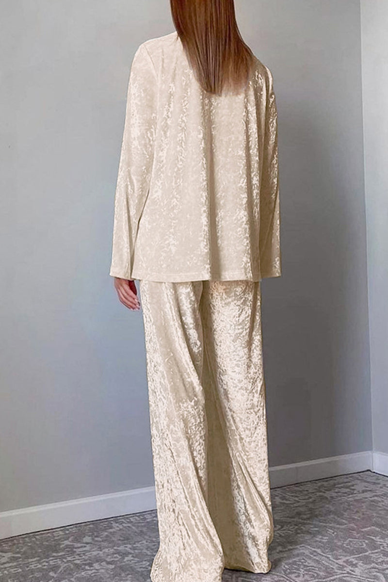 Simplicity Turndown Collar Long Sleeve Two Pieces