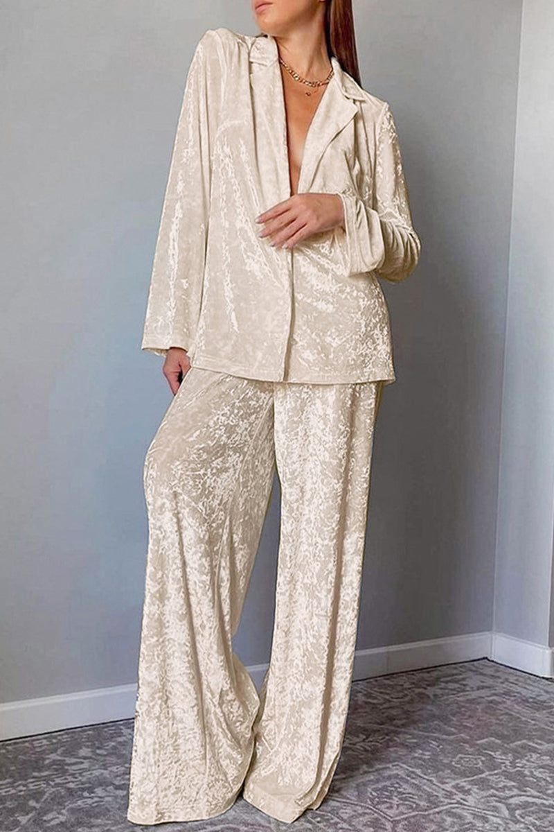 Simplicity Turndown Collar Long Sleeve Two Pieces