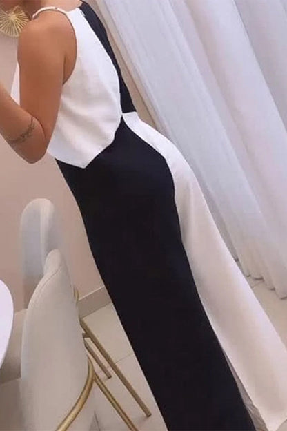 Color Block Contrast Loose Jumpsuits