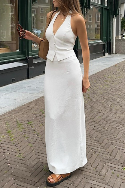 Celebrities Backless Halter Sleeveless Two Pieces