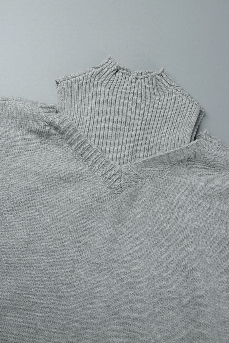 Hollowed Out Patchwork Turtleneck Sweaters(7 Colors)