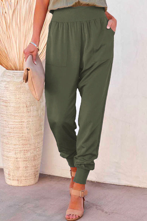 Side Split Pockets Jogger Pants