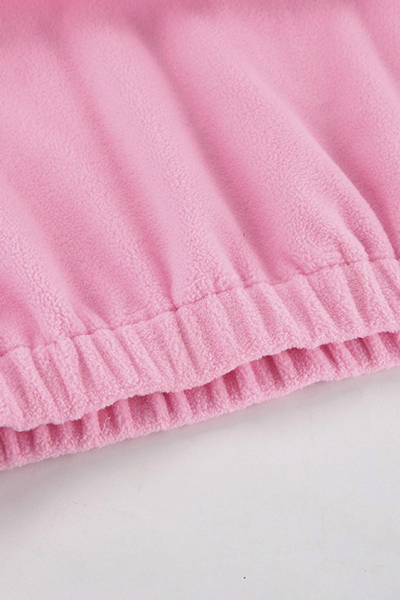 Polar Fleece Lapel Zip-up Sweatshirt