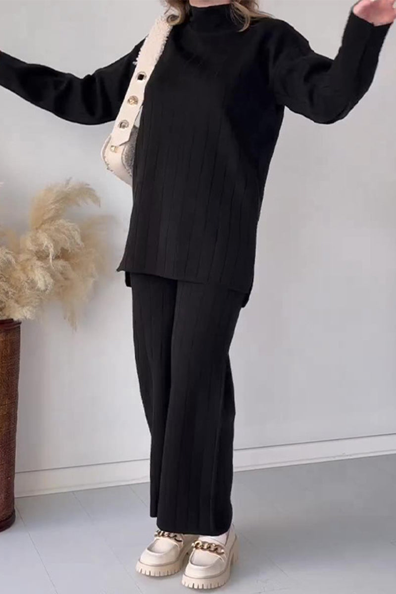 Slit O Neck Three Quarter Two Pieces