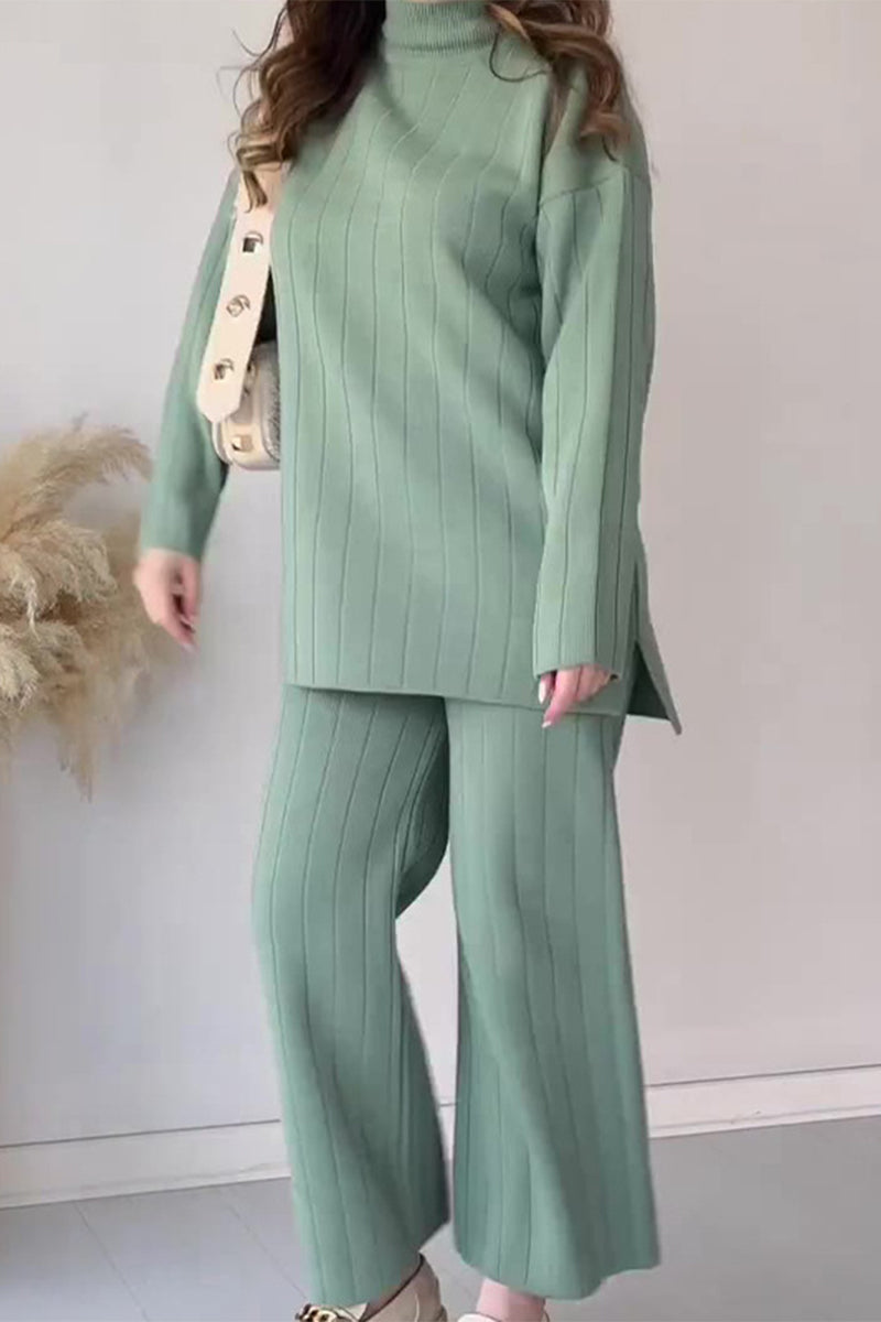 Slit O Neck Three Quarter Two Pieces