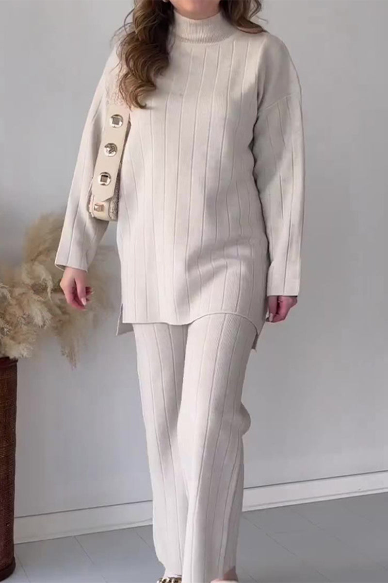 Slit O Neck Three Quarter Two Pieces