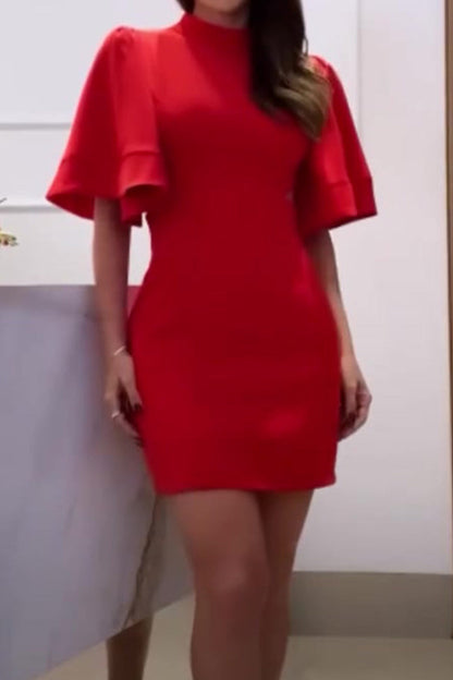 Simplicity Backless O Neck Wrapped Skirt Dresses(7 Colors)