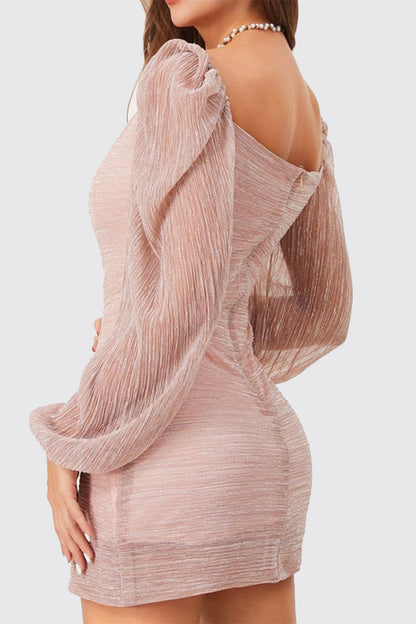 Gradual Change Sequined Square Collar Wrapped Skirt Dresses(3 Colors)
