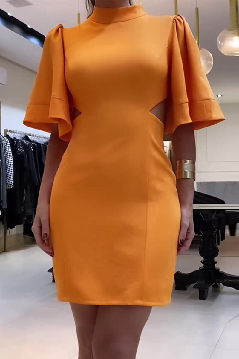 Simplicity Backless O Neck Wrapped Skirt Dresses(7 Colors)