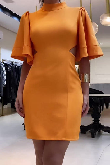 Simplicity Backless O Neck Wrapped Skirt Dresses(7 Colors)