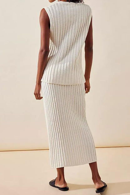 Simplicity Draw String V Neck Sleeveless Two Pieces