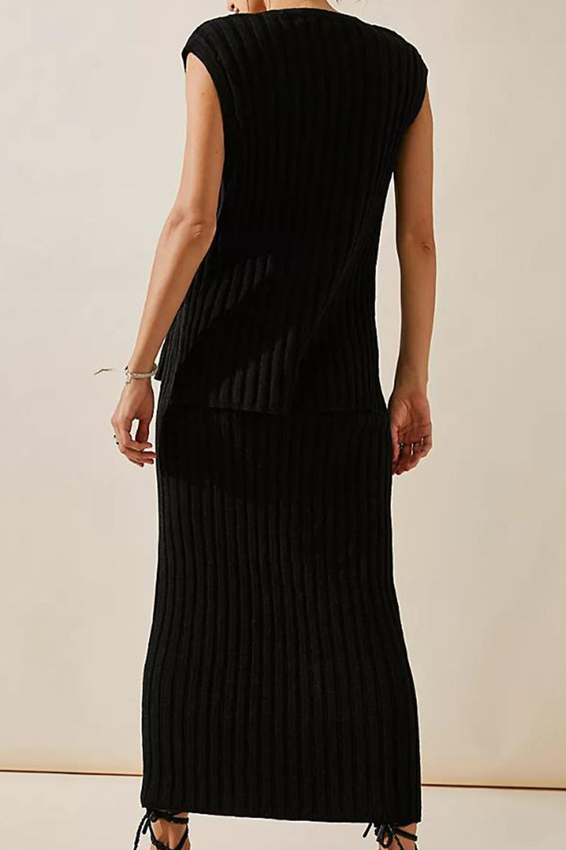 Simplicity Draw String V Neck Sleeveless Two Pieces