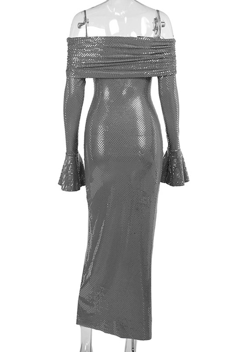 Hollowed Out Off the Shoulder One Step Skirt Dresses
