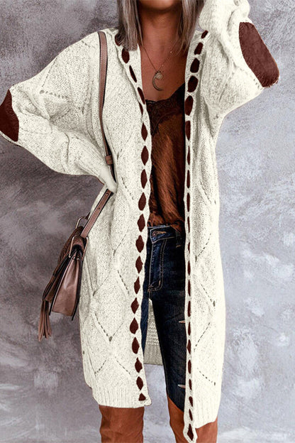 Street Patchwork Contrast Hooded Collar Tops Sweater(7 Colors)